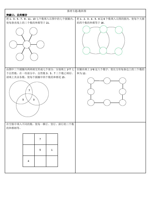 三年级-数阵图