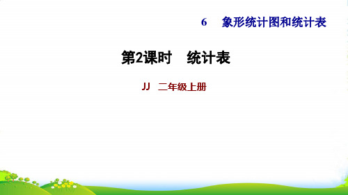 2022二年级数学上册 六 象形统计图和统计表第1课时 象形统计图和统计表(统计表)习题课件 冀教版