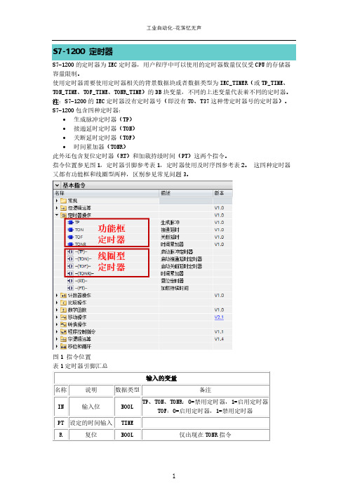 西门子S7-1200定时器使用说明