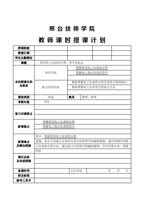 经常使用电工仪表的分类型及标志