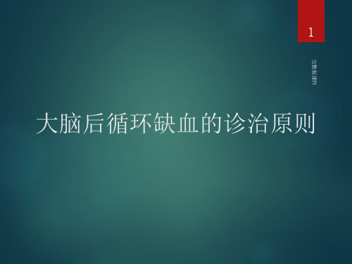 大脑后循环缺血的诊治原则ppt课件