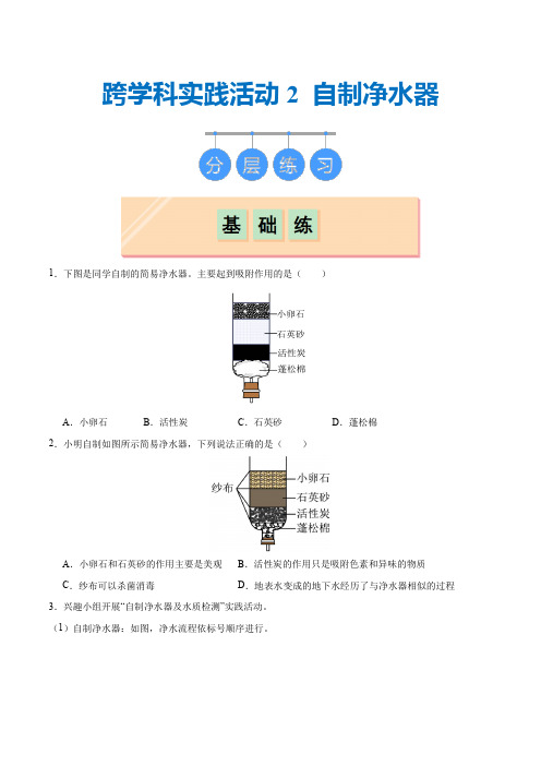 跨学科实践活动2 自制净水器((分层练习)(原卷版)_1