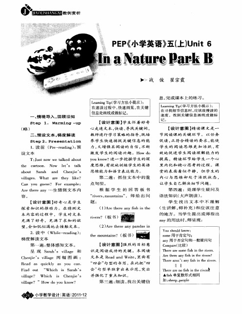 PEP《小学英语》五(上)Unit 6 In a Nature Park B