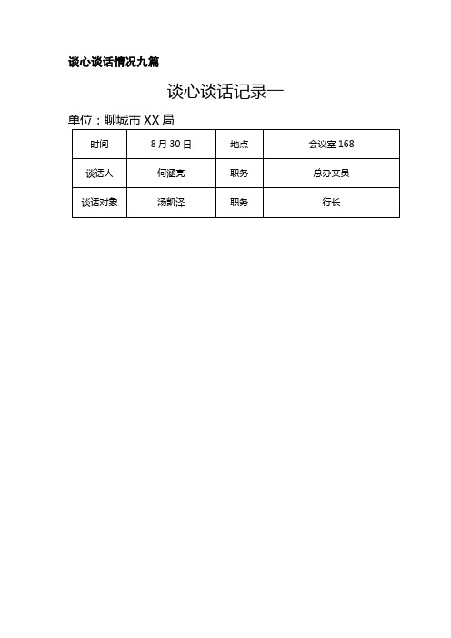 谈心谈话情况九篇