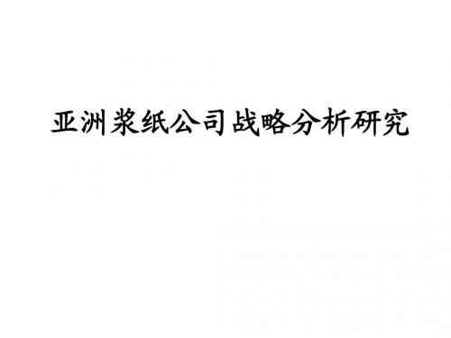 亚洲浆纸公司战略分析研究