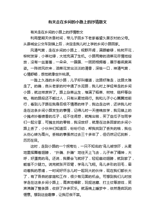 有关走在乡间的小路上的抒情散文