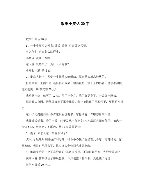 数学小笑话20字