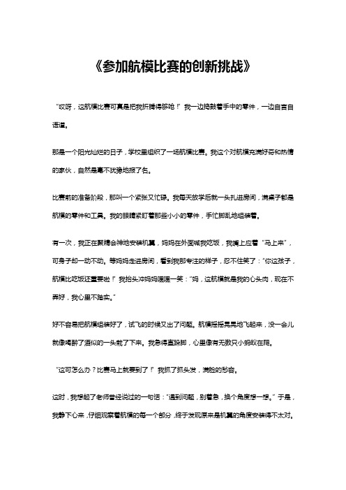 参加航模比赛的创新挑战作文