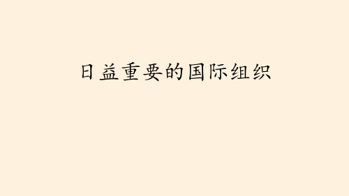 六年级道德与法治下册 (日益重要的国际组织)让世界更美好教学课件