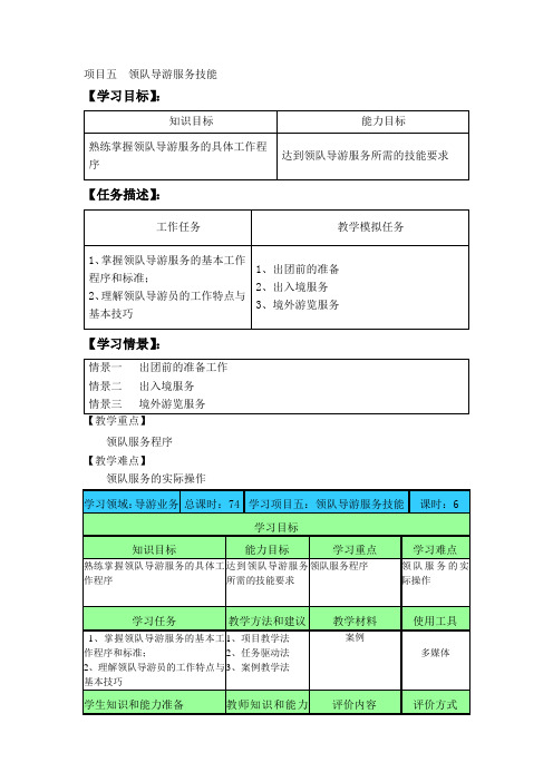 领队导游服务技能