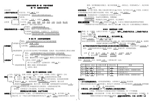 湘教版必修一提纲