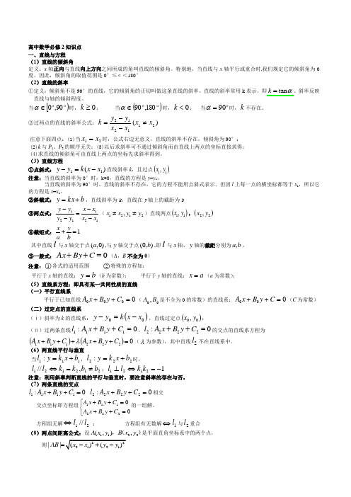 (完整word版)高中数学必修2知识点总结,推荐文档