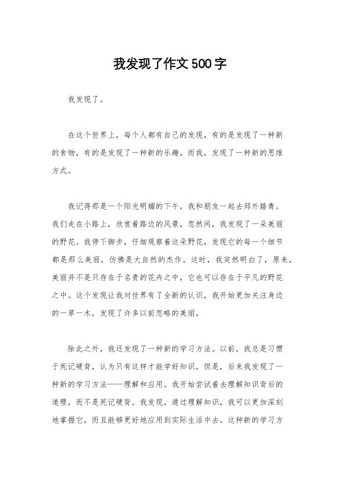 我发现了作文500字