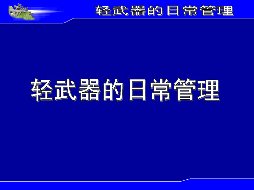 轻武器日常管理ppt课件