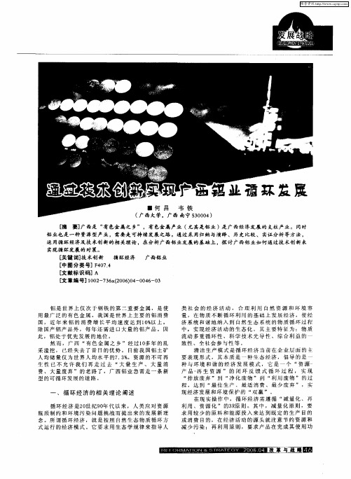 通过技术创新实现广西铝业循环发展