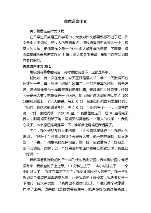 关于善意谎言作文3篇