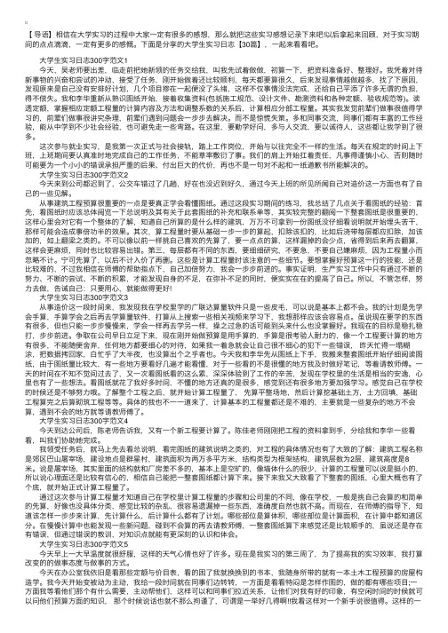 大学生实习日志【30篇】