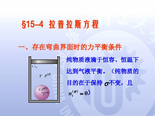 华东理工大学《物理化学》课件15.4 拉普拉斯方程、开尔文方程