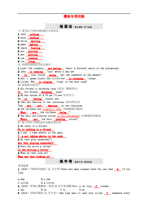 2019-2020学年七年级英语上册 Module 9 People and places模块专项训练 (新版)外研版