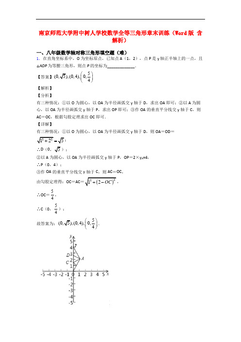 南京师范大学附中树人学校数学全等三角形章末训练(Word版 含解析)