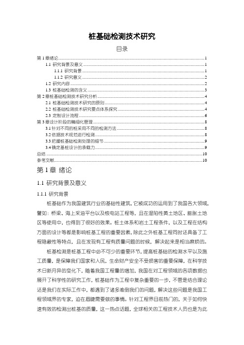 《桩基础检测技术探析8000字》