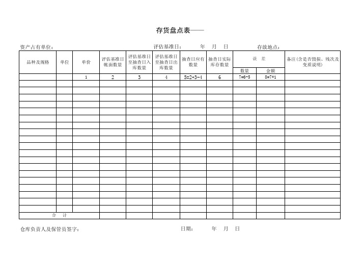 存货盘点表——