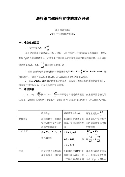 法拉第电磁感应定律的难点突破