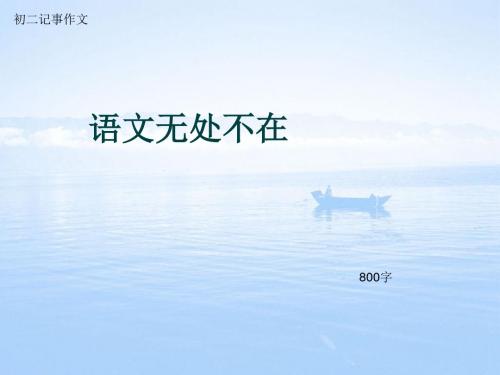 初二记事作文《语文无处不在》800字(总11页PPT)