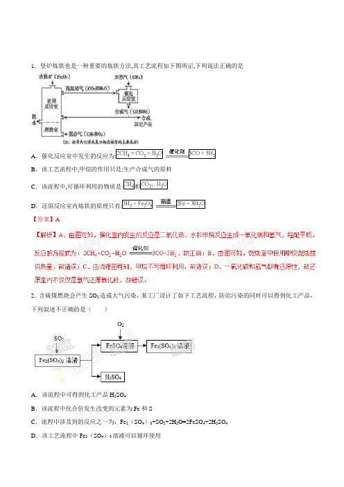 考点47 化学工艺流程(解析版)