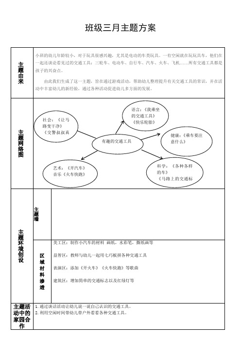 3月主题方案交通工具(计划本)