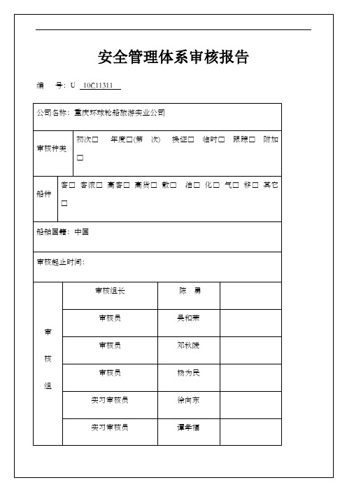 安全管理体系审核报告