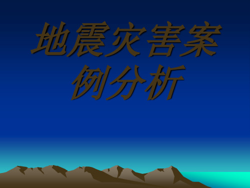 关于“地震灾害”的案例分析报告