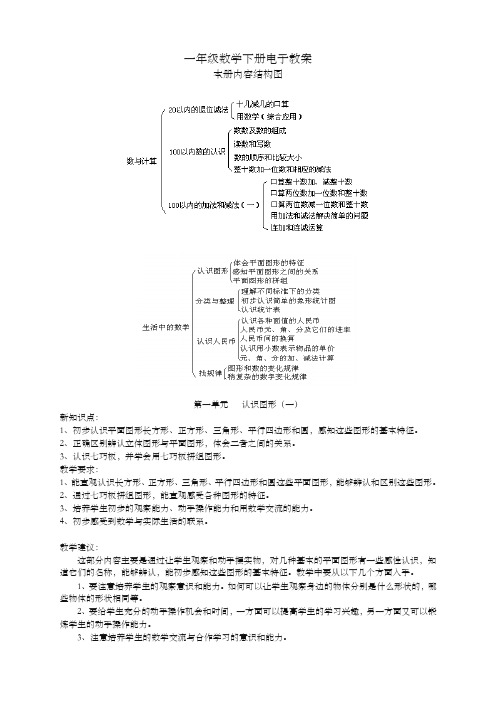 2020最新人教版一年级数学下册教案(完整版)(精品)