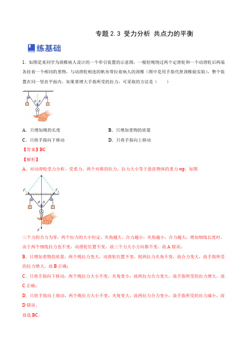 受力分析、共点力的平衡(练)--2023年高考物理一轮复习讲练测(全国通用)(解析版)