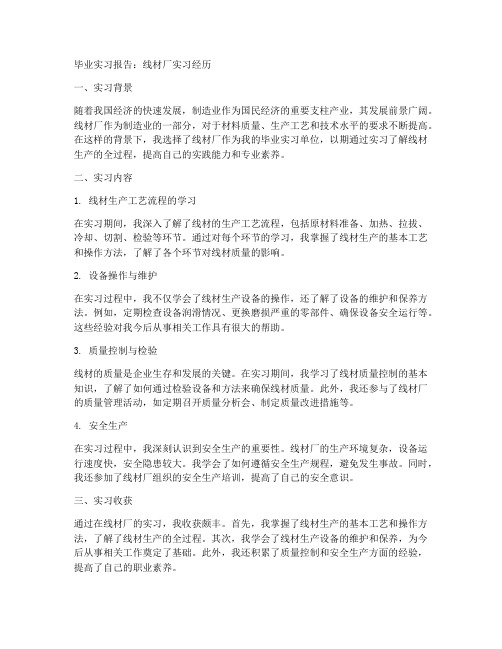 线材厂毕业实习报告