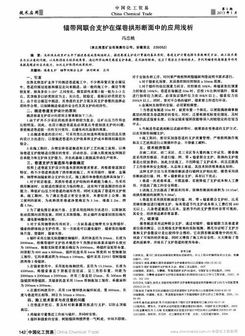 锚带网联合支护在煤巷拱形断面中的应用浅析