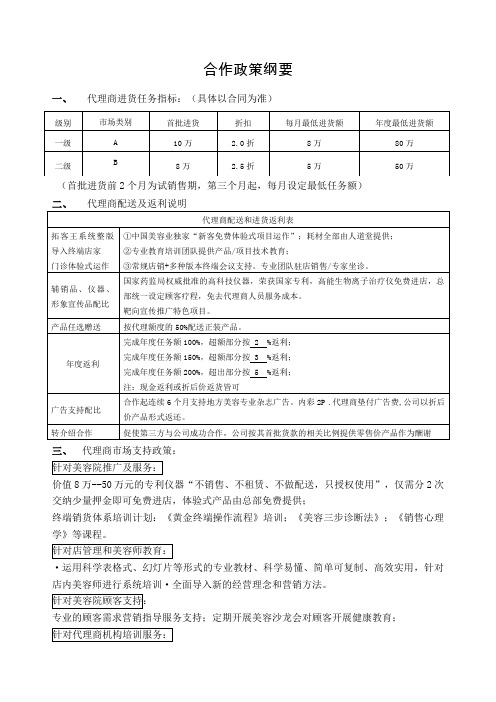 代理商合作政策