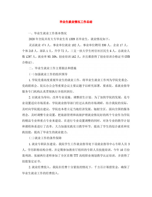 毕业生就业情况工作总结