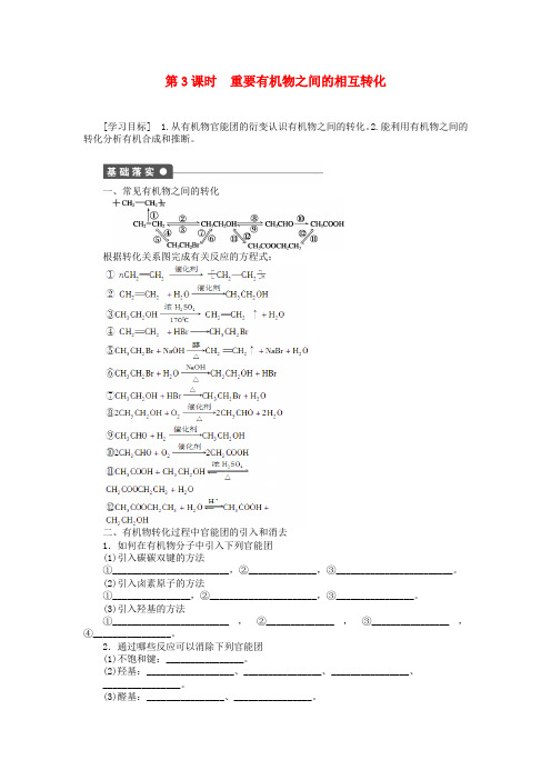 【课堂设计】高中化学 专题4 第三单元 课时3 重要有机物之间的相互转化课时作业 苏教版选修5