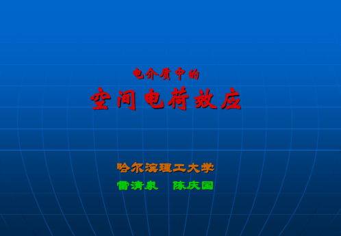 雷清泉院士电介质中的空间电荷效应