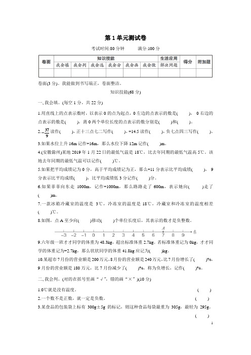 人教版六年级数学下册全册单元测试卷含答案解析