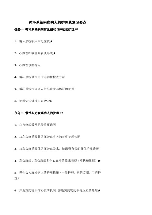 循环系统总复习要点 