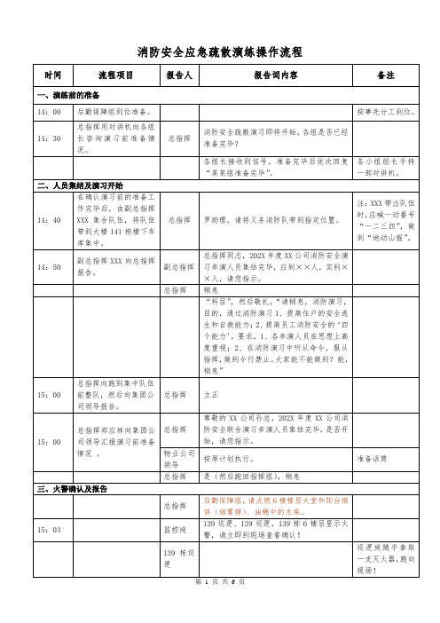 消防安全应急疏散演练操作流程