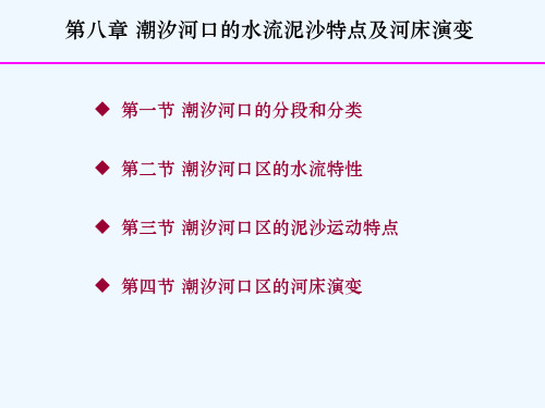 第八章潮汐河口的演变