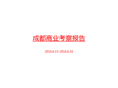 2016年成都商业项目(铁像寺水街、成都大悦城等)考察报告31页