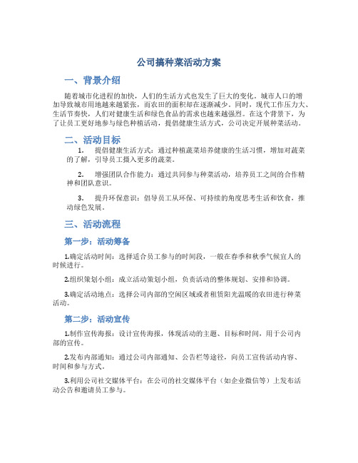 公司搞种菜活动方案