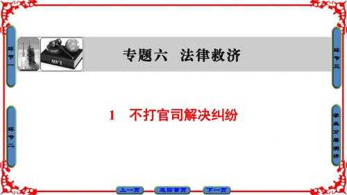 人教版政治选修5课件：专题6-1 不打官司解决纠纷