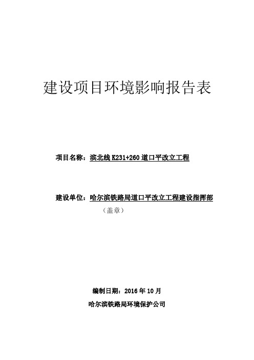 环境影响评价报告公示：道口平改立工程11环评报告资料