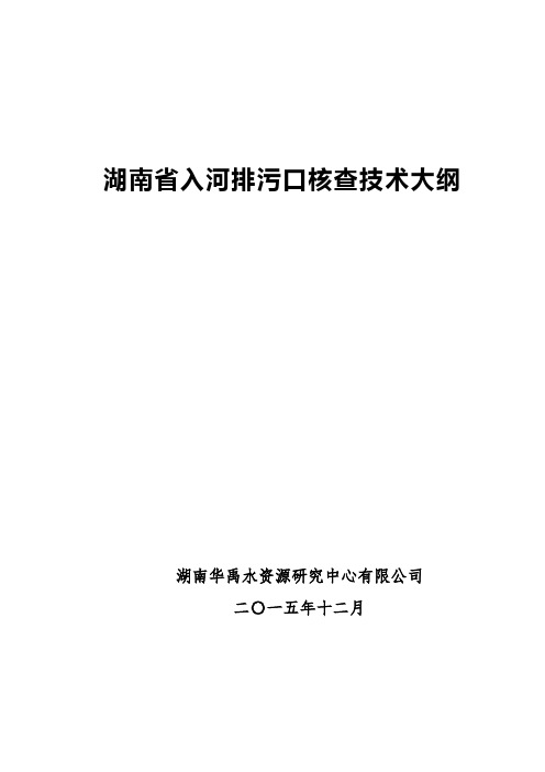 入河排污口核查技术细则