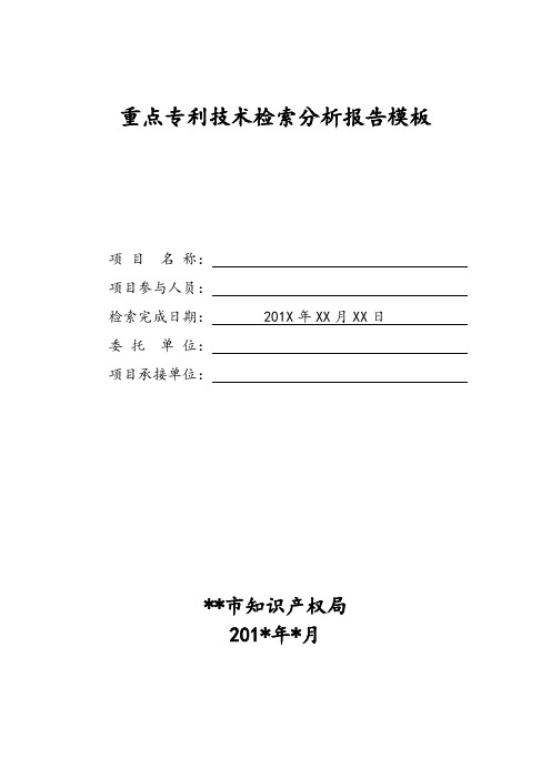 《重点专利技术检索分析报告》模板